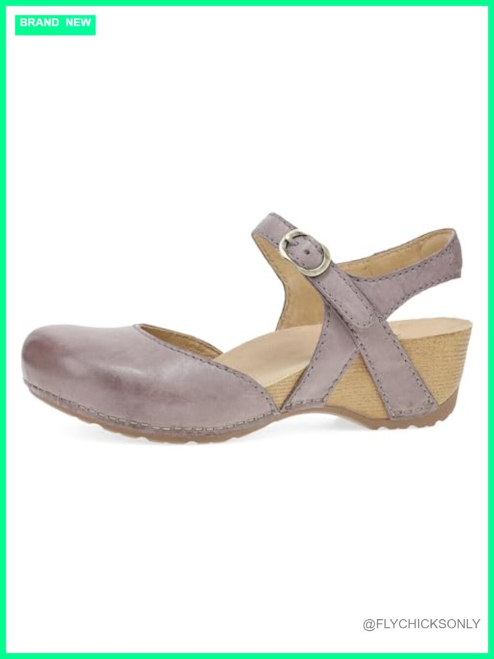 Dansko Tiffani Leather Wedge Sandal Adjustable Hook & Loop Casual Comfort